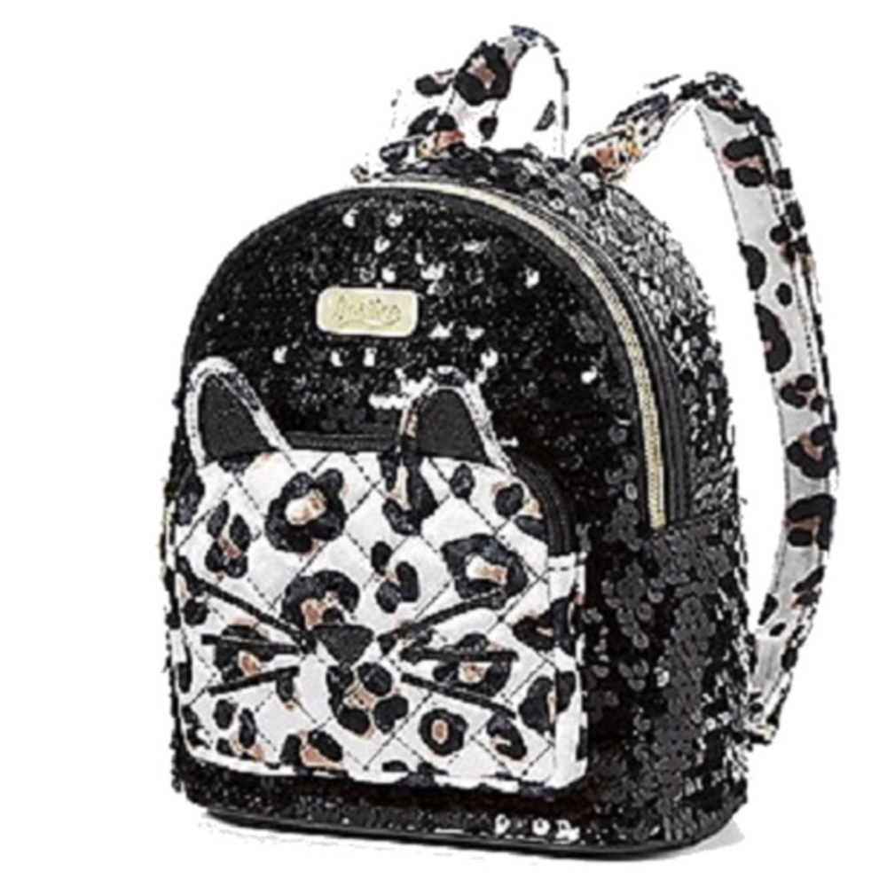 Justice Sequin Cheetah Kitty Mini Backpack Purse